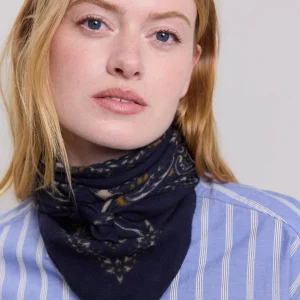 Cheap Hartford Bandana Scarf Navy Blue