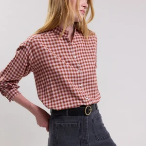 Cheap Hartford Calim Shirt Brick & Pink