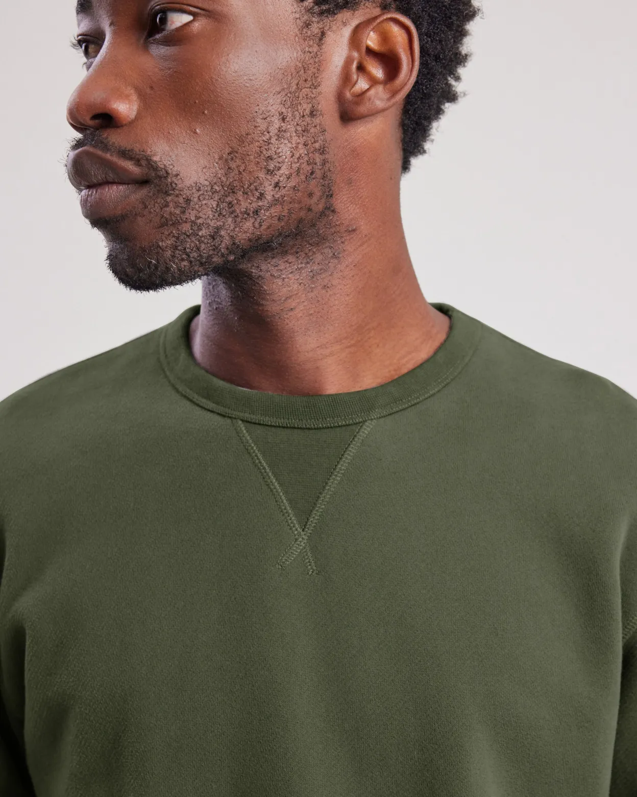 crew_sweatshirt_2.webp Shop Hartford Crew Sweatshirt Military Green
