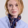 Fashion Hartford Flower Scarf Navy Blue