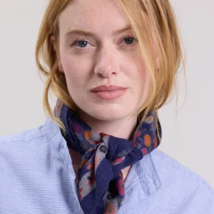 Fashion Hartford Flower Scarf Navy Blue