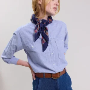 Fashion Hartford Flower Scarf Navy Blue