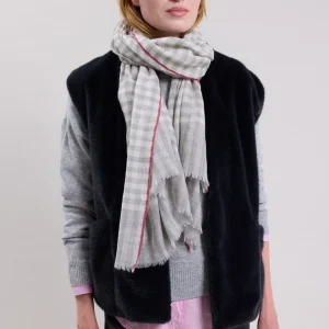 Flash Sale Hartford Gingham Scarf Light Gray