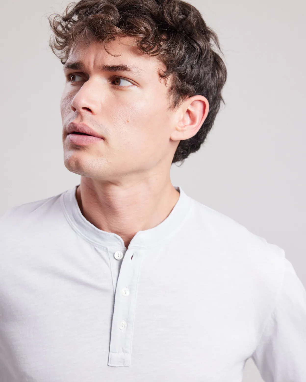 henley_tee_shirt_1.webp Clearance Hartford Henley Tee Shirt Light Gray
