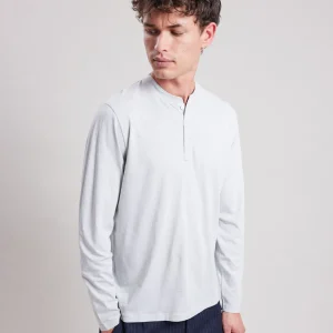 Clearance Hartford Henley Tee Shirt Light Gray