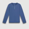 Online Hartford Henley T-shirt Cobalt Blue