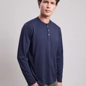 Shop Hartford Henley T-shirt Navy Blue