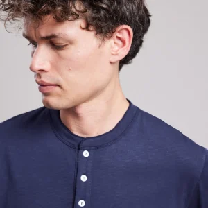 Shop Hartford Henley T-shirt Navy Blue