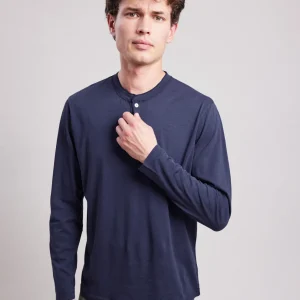 Shop Hartford Henley T-shirt Navy Blue