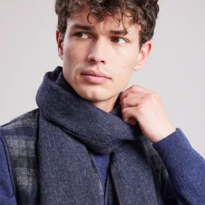 Online Hartford Herringbone Scarf Navy Blue