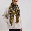 Cheap Hartford Leopard Scarf Olive Green
