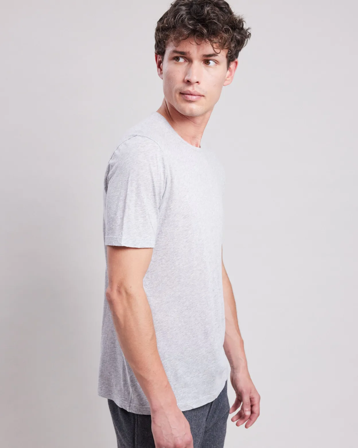 light_crew_tshirt_2.webp Shop Hartford Light Crew T-shirt Heather Gray