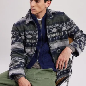 Sale Hartford Perry Jacket Navy & Green
