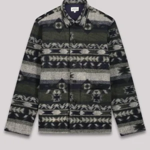Sale Hartford Perry Jacket Navy & Green