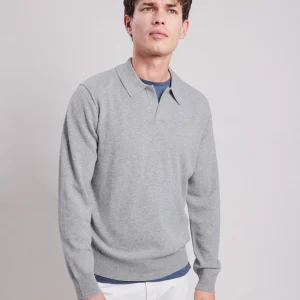 Hot Hartford Polo Collar Sweater Gray