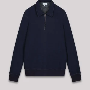 Clearance Hartford Polo Zipper Sweatshirt Indigo