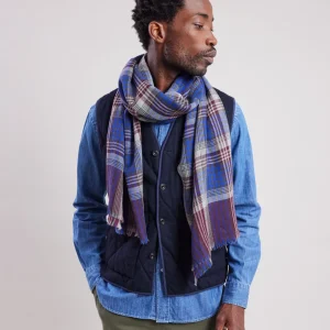 Outlet Hartford Tartan Scarf Blue