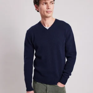Hot Hartford Vee Sweater Navy Blue