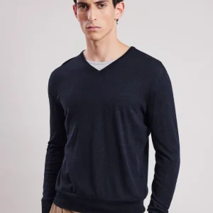 Hot Hartford Vee Sweater Navy Blue