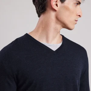 Hot Hartford Vee Sweater Navy Blue