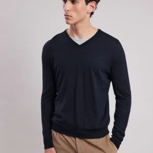 Hot Hartford Vee Sweater Navy Blue